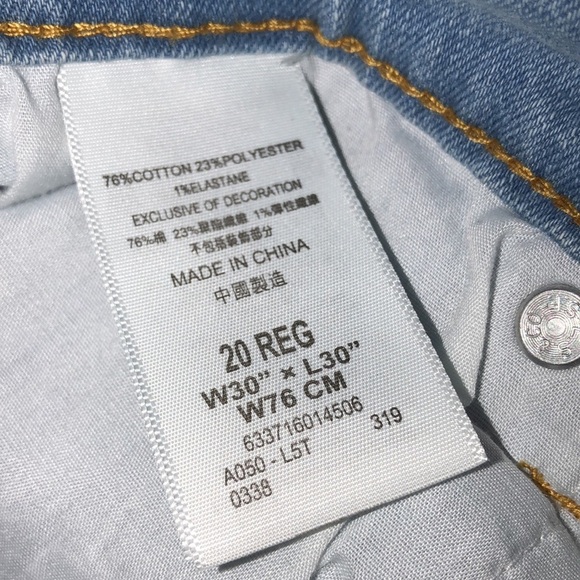 Levi’s 502 regular taper jeans; size 20 reg; 30x30 - Picture 8 of 8